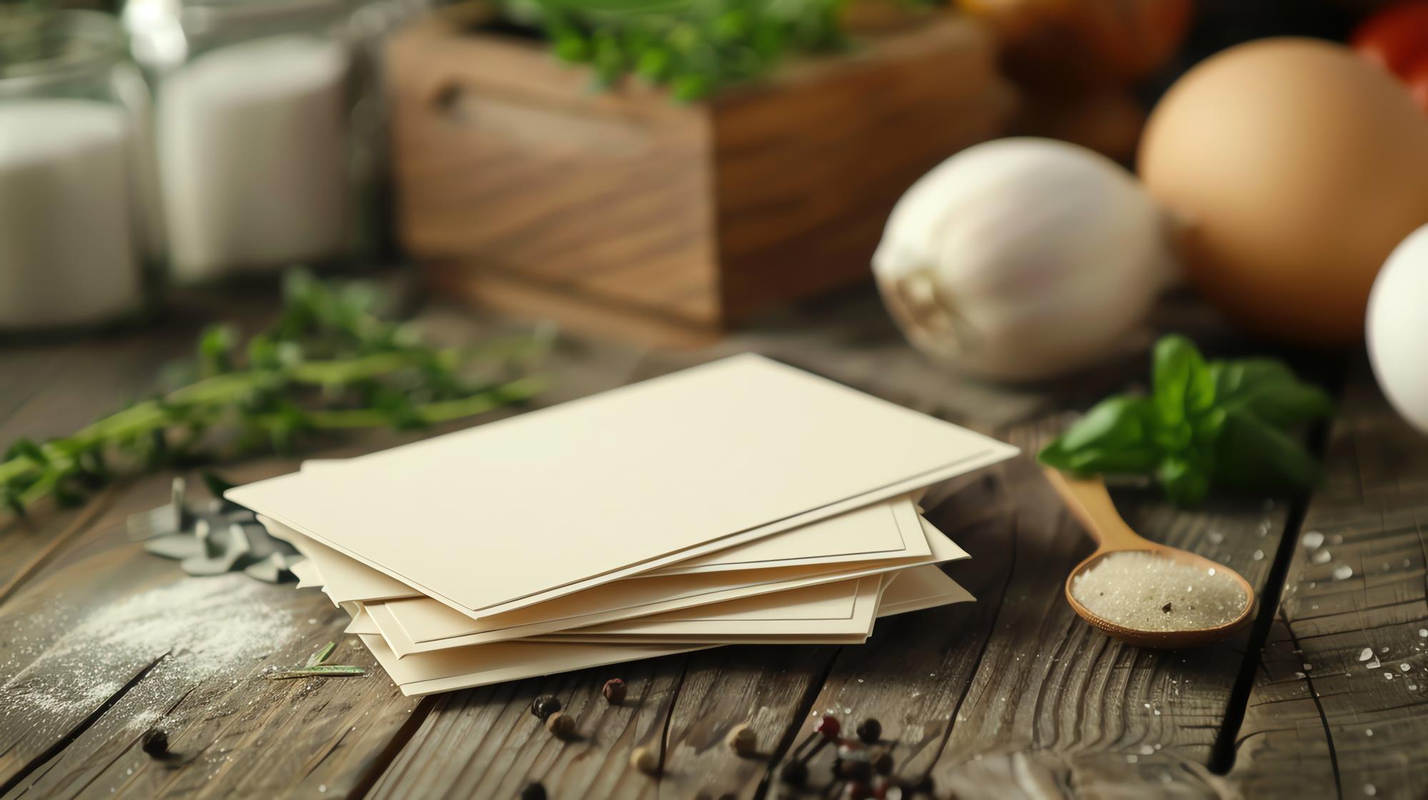 Stacked recipe cards